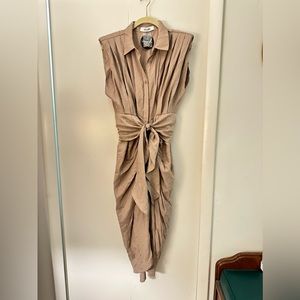 Tan/Khaki ront tie dress